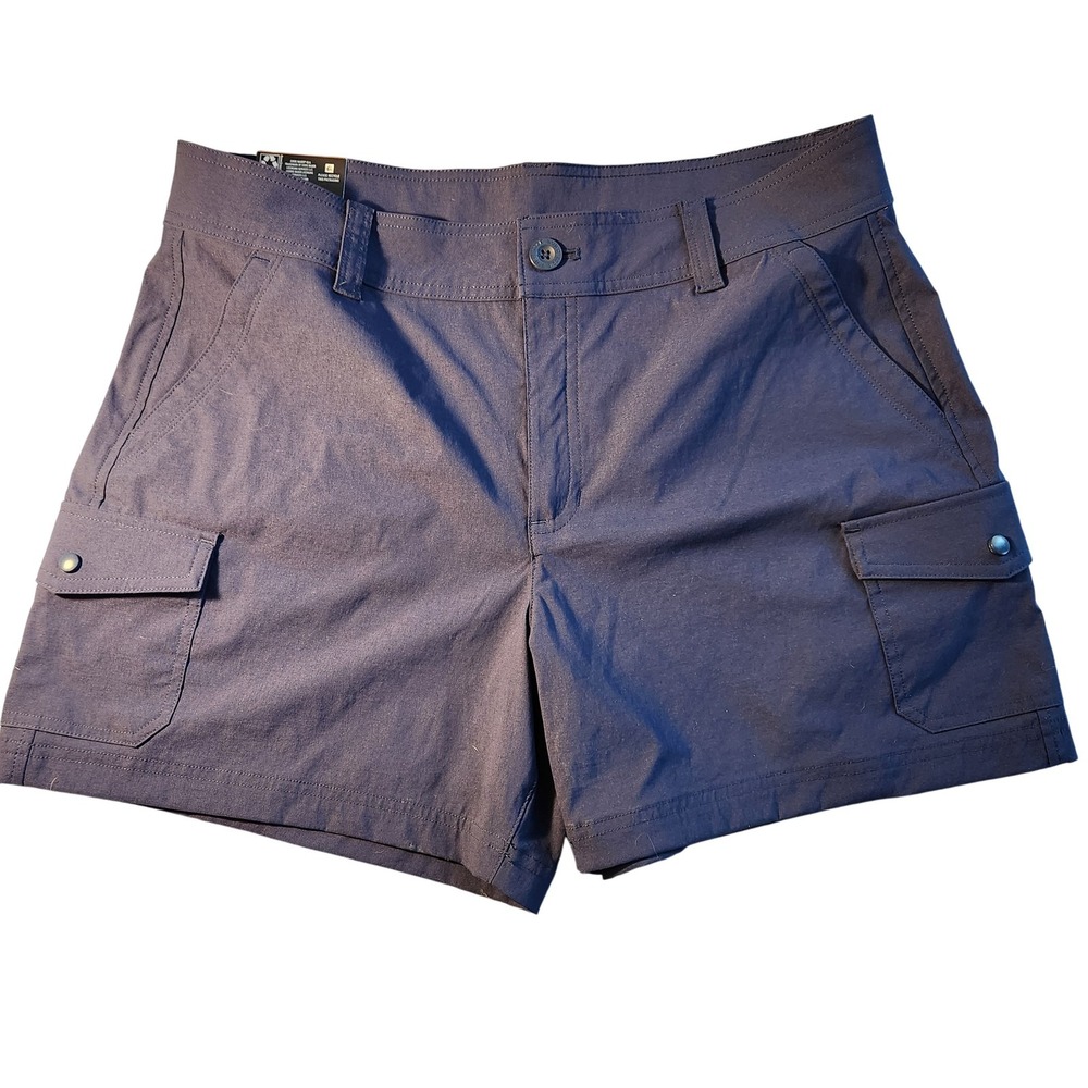 Eddie Bauer Cargo Pocket Shorts Womens 12 Blueprint Blue Outdoor Hiking New Tags